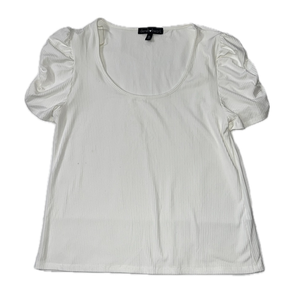 Large round neck puff sleeve top